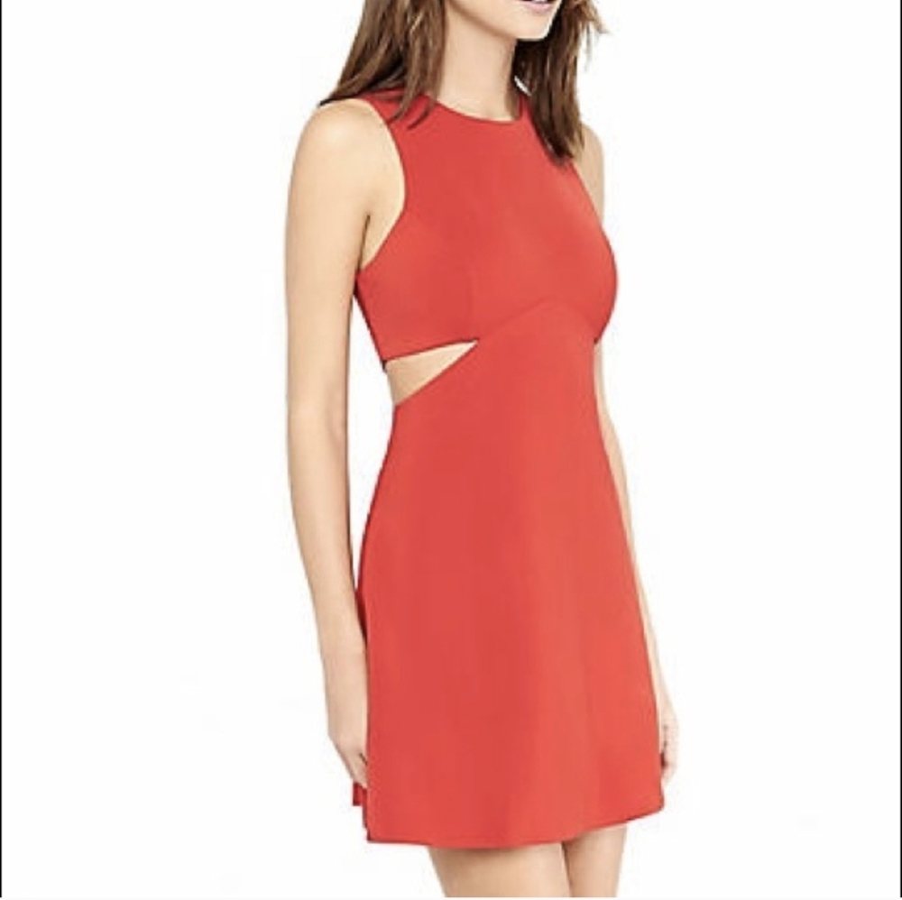 Express Red Sleeveless Cutout Mini Dress Size 10